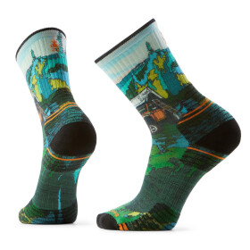 Unisex merino turistické ponožky SMARTWOOL Hike Targeted Cushion Trail Trekker Prin, Winter Moss velikost: 38-41 (M)
