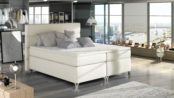 Boxspring Amadeo Rozměr: 140 x 200 cm, látka: Soft 33, Varianta: S LED osvětlení