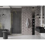 MEXEN/S - Velar posuvné sprchové dveře 90, transparent, zlatá 871-090-000-01-50