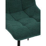 Židle jídelní, zelená látka, černý kov