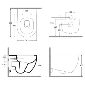 ISVEA - INFINITY závěsná WC mísa, Vortex Rimless, 36,5x53cm, bílá 10NF02003