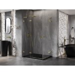 MEXEN/S - Lunar L Duo sprchový kout dveře křídlové 85 x 70, transparent, zlato 834L-085L-070P-50-00