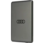 Audi Big Logo MagSafe šedá / Powerbanka / MagSafe / 5000 mAh / 15W bezdrátové nabíjení (AU-MWPB5000-GT/D1-GY)