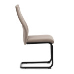 Židle jídelní, cappucino látka, černý kov