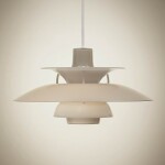 Louis Poulsen Závěsná lampa PH 5 Ø320 Opal Beige, béžová barva, plast