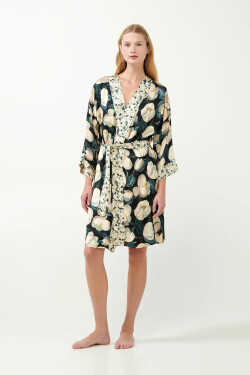 Vamp - Saténový župan Magnolia 21106 - Vamp black m