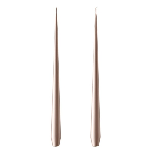 Ester & erik Svíčka Taper 32 cm – 94 Champagne Metallic – set 2 ks, béžová barva, vosk