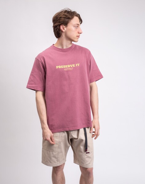 Tričko Gramicci Footprints Tee Pigment Dyed RED PIGMENT