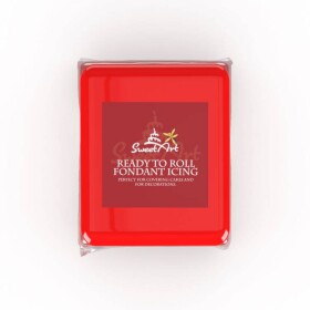 SweetArt potahovací a modelovací hmota vanilková neonový efekt Red (250 g)