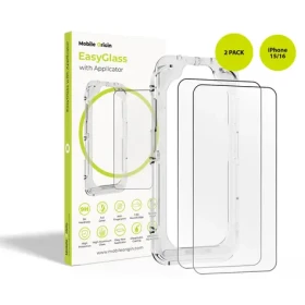 Mobile Origin EasyGlass Ochranné sklo EasyGlass s aplikátorem pro Apple iPhone 15 16 / 2ks (EGA-i16-2pk)
