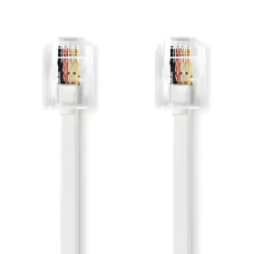 Nedis telefonní kabel bílá / Telefonní kabel / RJ11 - RJ11 / pozlacené konektory / Plochý / 10 m (TCGL90200WT100)