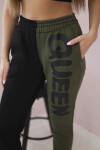 Dámské tepláky s nápisem QUEEN khaki UNI