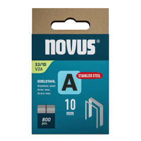 Novus tenké, drátové sponky typ A, 53 F/10 mm, Super Hard, nerezová ocel, 800 ks
