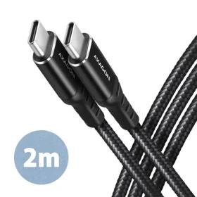 AXAGON BUCM-CM20AB HQ Datový kabel USB-C 2.0 - USB-C 60W 2m černá (BUCM-CM20AB)