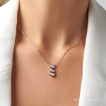 Royal Fashion náhrdelník 18k zlato Vermeil DR24901N-RG-MOONSTONE
