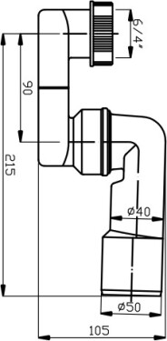 NOVASERVIS - Sifon vanový 50 bez ventilu plast 480,P