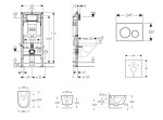 GEBERIT - Duofix Set předstěnové instalace, klozetu Oudee a sedátka softclose, tlačítko Sigma20, nerez SANI11CA6101