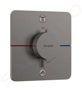 HANSGROHE - ShowerSelect Comfort Termostatická baterie pod omítku, pro 2 spotřebiče, kartáčovaný černý chrom 15583340