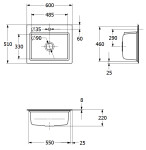 Keramický dřez Villeroy & Boch Subway Style 60 S, 336A01TR, Timber 336A01TR