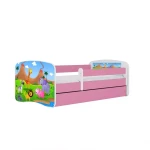 Dětská postel Babydreams+M růžová 80x180 Safari