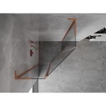 MEXEN/S - Mist L sprchový kout pětiboký křídlový 90 x 90, transparent, měď kartáčovaná 8A8L-090-090-65-00