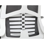 Židle kancelářská, tmavě šedá síťovina MESH, bílý plast, plastový kříž