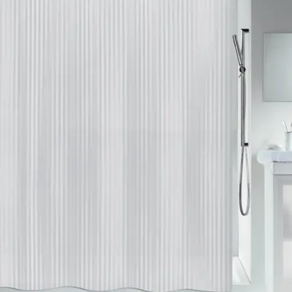 Spirella TWILL sprchový závěs 120 x 200 cm bílý / PEVA (7610583058430)