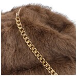 Stylová dámská plyšová crossbody kabelka Bateia, hnědá