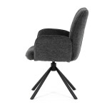 Jídelní židle, černá, hladká látka, DCH-D1330 BK2