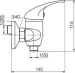 NOVASERVIS Sprchová baterie bez příslušenství 100 mm Metalia 55 chrom 55064/1,0