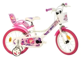 Dino Bikes 16" bílá s růžovým potiskem / Dětské jízdní kolo (05-CSK5163-BA)