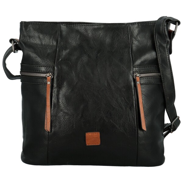 Trendy dámská koženková crossbody kabelka Nanya, černá