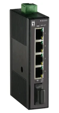 LevelOne Industriální switch 4x FE, 1x SC MM 2 km / Switch / Neřízený / DIN lišta / 12-48 V / IP30 (IES-0510)