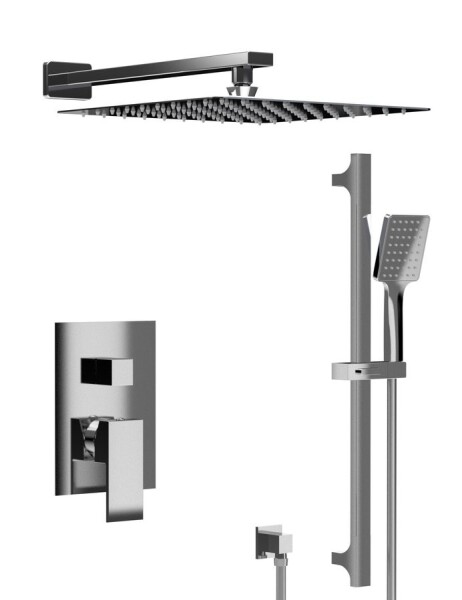 SAPHO - CUBEMIX podomítkový sprchový set s pákovou baterií, 2 výstupy, posuvný držák sprchy, chrom CM042-02