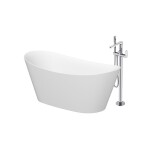 CERSANIT - Sada B719: volně stojící vana INVERTO ovál 170x80 + volně stojící baterie INVERTO chrom VIR S601-138