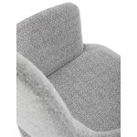 Židle jídelní, šedá látka, 360° vratný mechanismus, černý kov