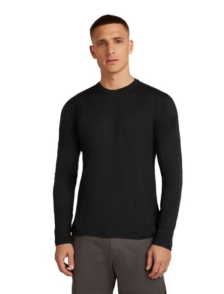 Pánské merino tričko s dlouhým rukávem ICEBREAKER Mens 150 Ace LS Tee, Black velikost: XXL