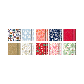 Dárkové papíry - 60 ks rolí 2 m × 70 cm - Vánoční mix - Albi