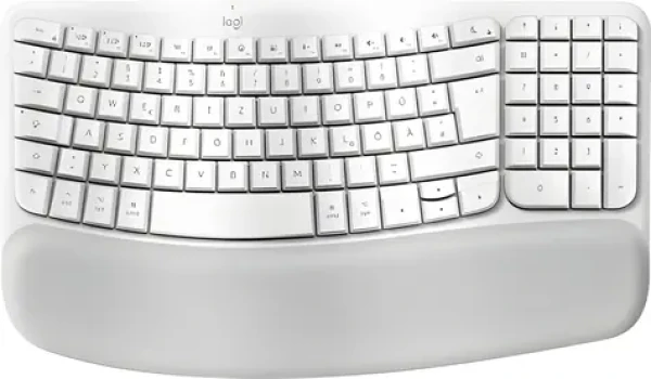 Logitech Wave Keys for Mac off-white / Ergonomická klávesnice / DE layout / Bluetooth (920-012404)