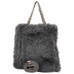 Módní dámská plyšová kabelka do ruky Lilith, šedá