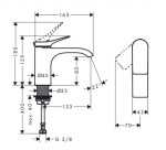 HANSGROHE - Vivenis Umyvadlový ventil, EcoSmart, matná černá 75013670