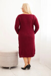 Dámské svetrkové šaty Plus Size s mohair bordó UNI