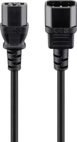 Goobay prodlužovací napájecí kabel C14/C13 černá / Prodlužovací kabel / 1 m (95125)