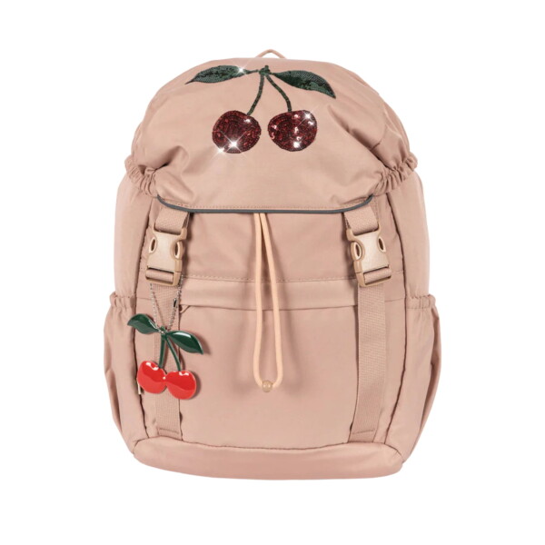 Konges Sløjd Školní batoh Cherry s pláštěnkou a vakem 12 l, růžová barva, textil