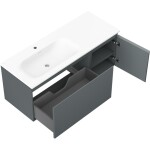 MEXEN/S - Orio koupelnová skříňka 120 cm s umyvadlem Vela levá, 1S, 1D, grafit mat/bílá mat 91A13-12047-3-BBFF66-W23L01
