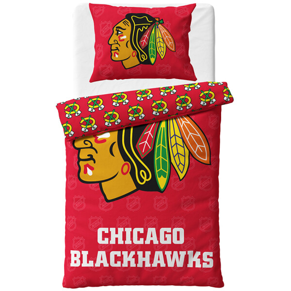 Hokejové povlečení NHL Chicago Blackhawks Shields Velikost: 140x200 + 70x90 cm