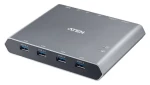 Aten 2-Port USB-C 4K DisplayPort stříbrná / KVM switch / 4K 3840×2160 / 3x USB-C / 1x DisplayPort (US3311-AT-G)