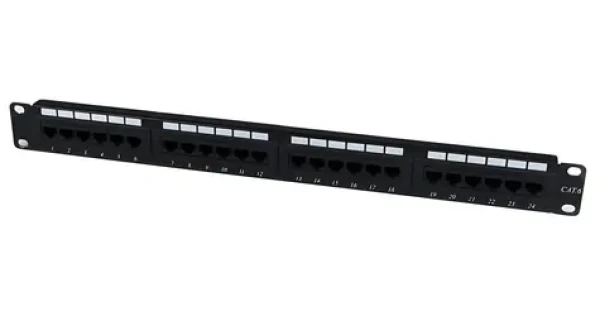 StarTech 24portový patch panel / Patch panel / CAT6 / 24 portů RJ-45 / 1U / černý (C6PANEL24)
