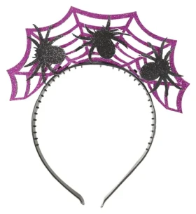 RAPPA Čelenka Halloween fialová s pavouky