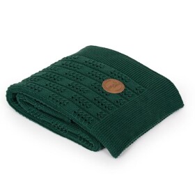Ceba baby Pletená deka v dárkovém krabičce Rybí kost 90 x 90 cm - Emerald
